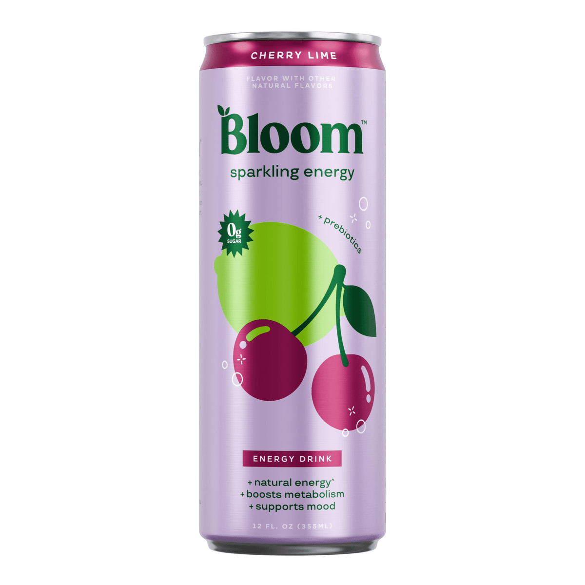 Bloom Sparkling Energy, 12ct size, Cherry Lime flavor