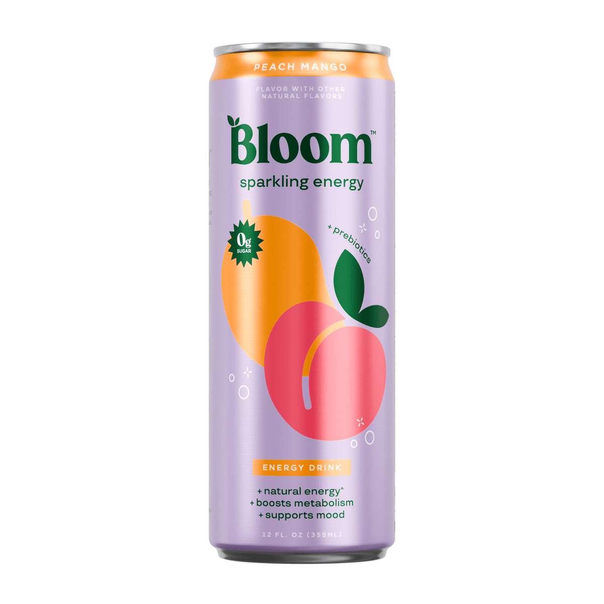 Bloom Sparkling Energy, 12ct size, Peach Mango flavor