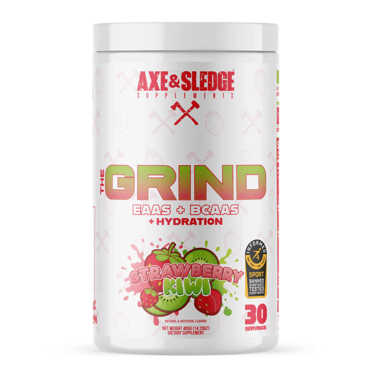 Axe & Sledge The Grind EAA / BCAA Aminos + Hydration, Kiwi Strawberry flavor
