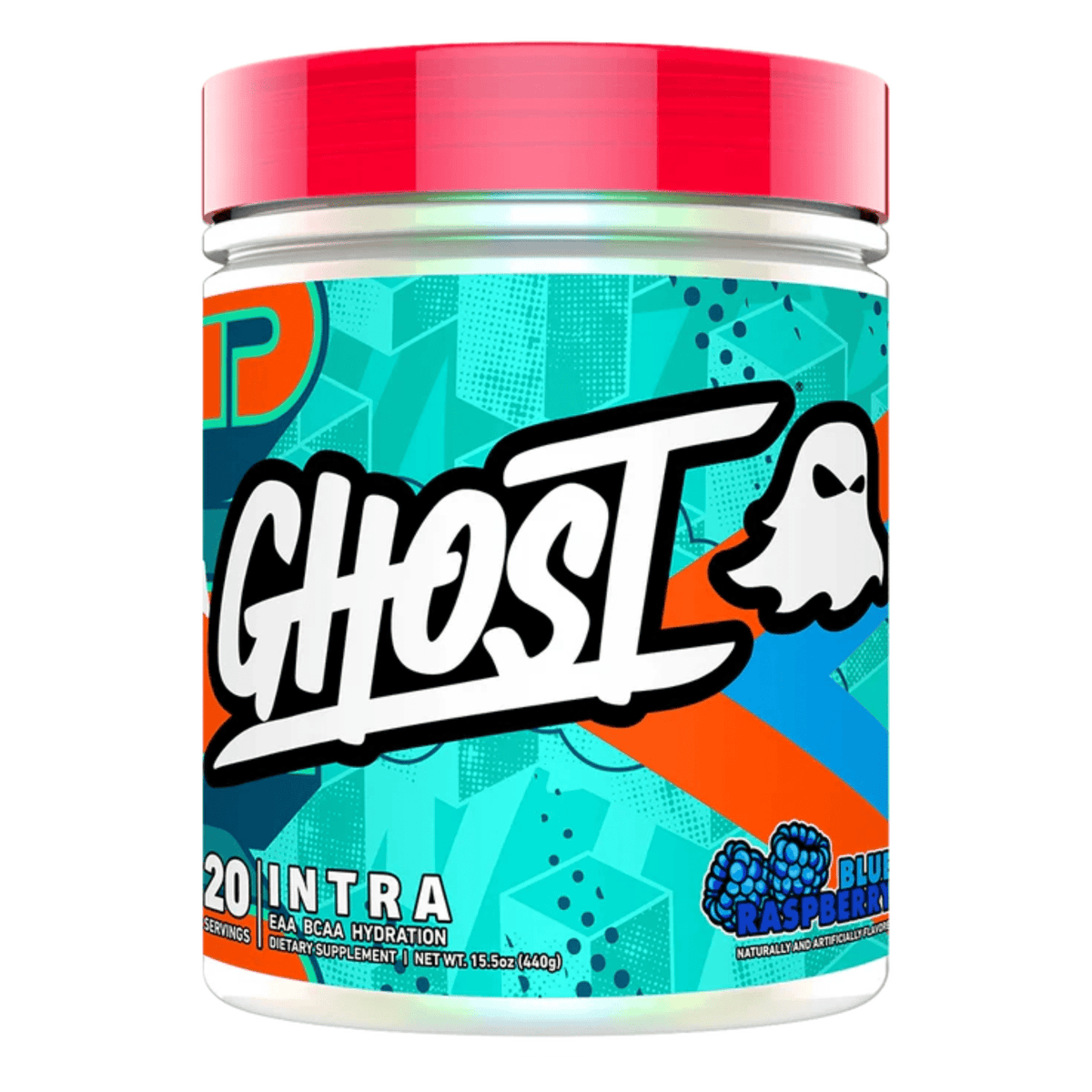 GHOST INTRA amino acid powder, front of container