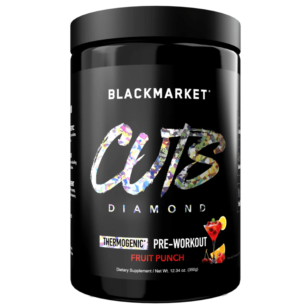 Black Market CUTS Diamond pre-workout powder, Fruit Punch flavor