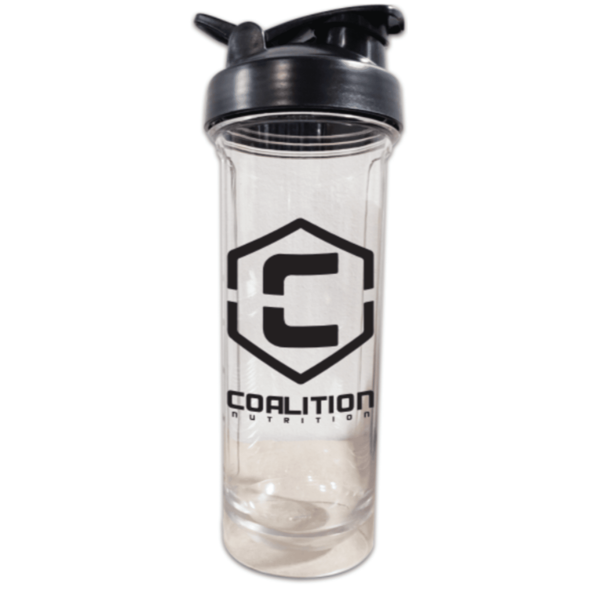 Coalition Nutrition Titan Shaker apparel, Clear & Black colorway