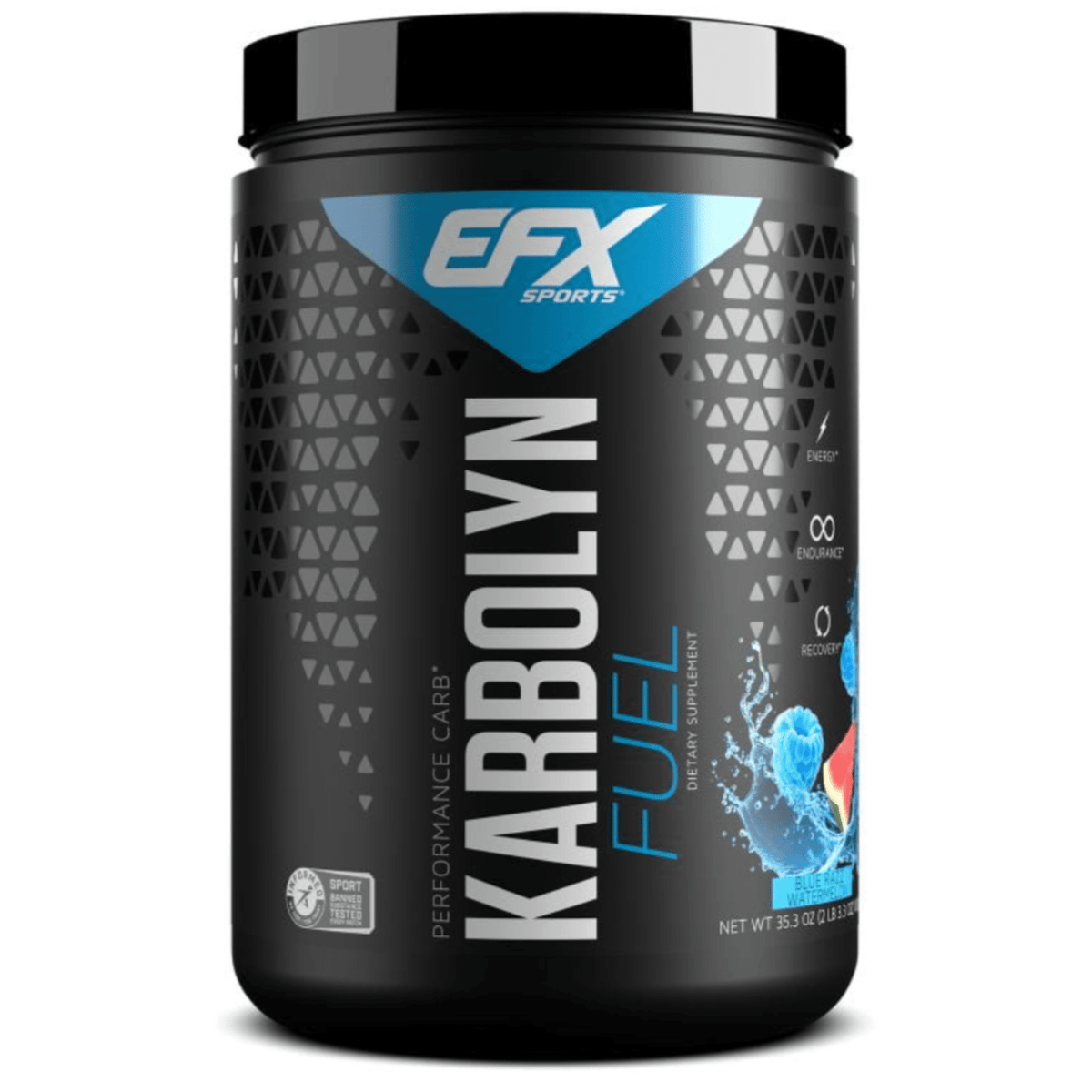 EFX Karbolyn Fuel carbohydrate powder, 2.2lb size, Blue Razz Watermelon flavor