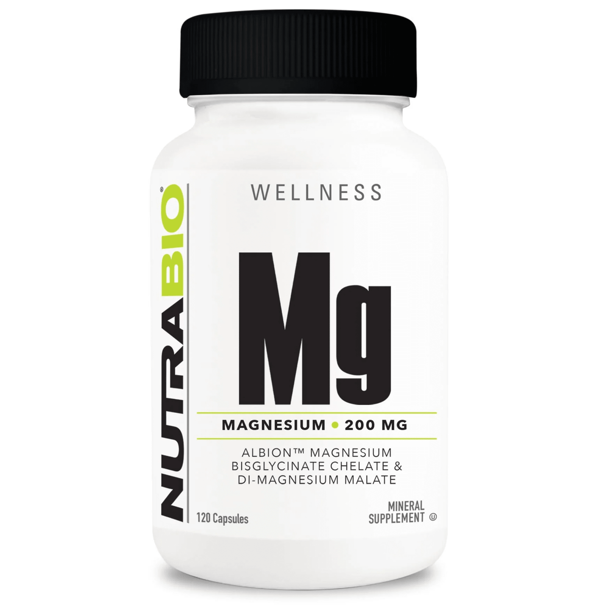 NutraBio Reacted Magnesium supplement, front of container