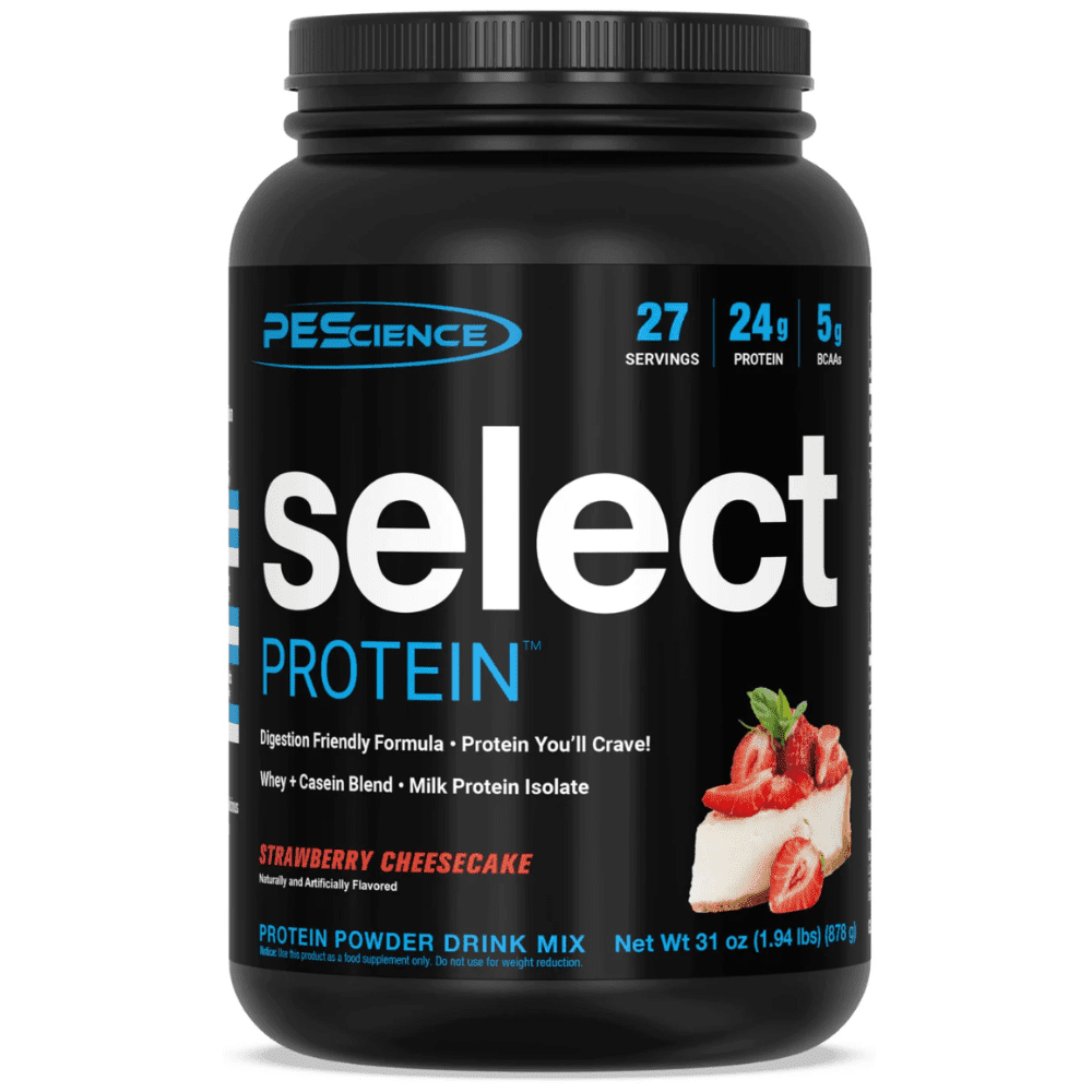 PES Select protein powder, 1.85lb size, Strawberry Cheesecake flavor