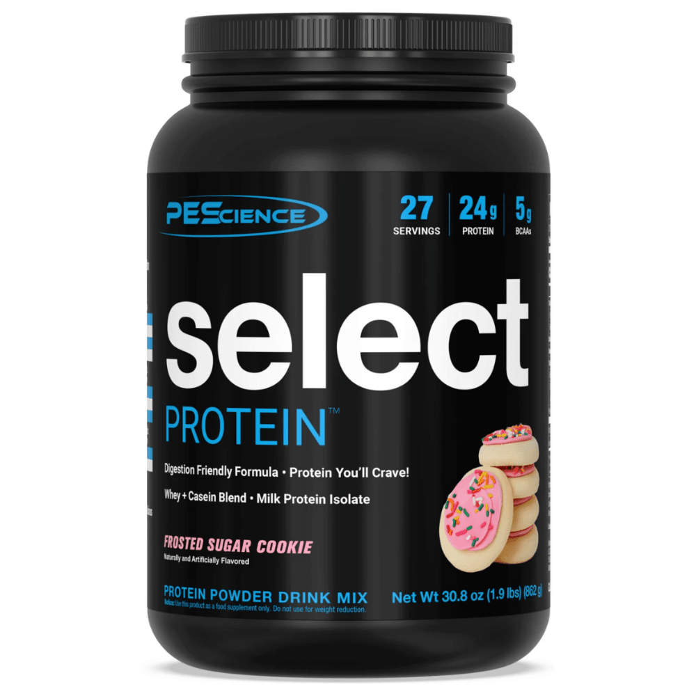 PES Select protein powder, 1.85lb size, Frosted Sugar Cookie flavor