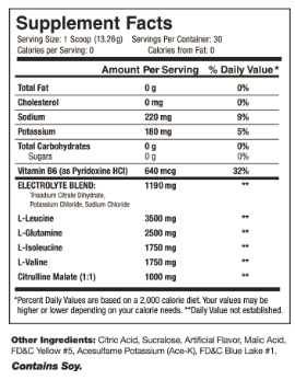 Scivation Xtend amino acid powder, front of container